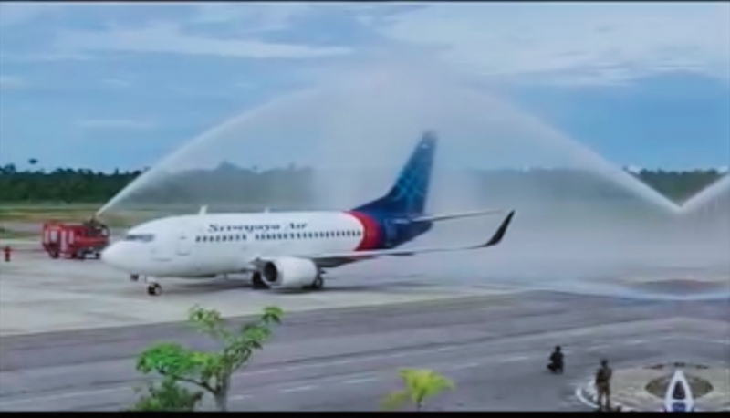 Maskapai Penerbangan Sriwijaya Air Saat Mendapat di Nabire