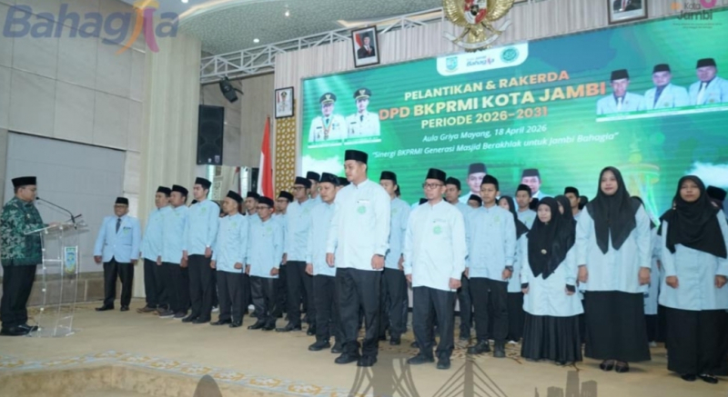 Wali Kota Maulana Lantik DPD BKPRMI Kota Jambi 2026–2031, Tekankan Dakwah Adaptif untuk Generasi Muda