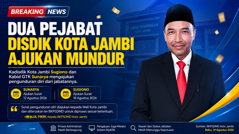 Dua Pejabat Disdik Kota Jambi Ajukan Pengunduran Diri, Administrasi Masih Diproses