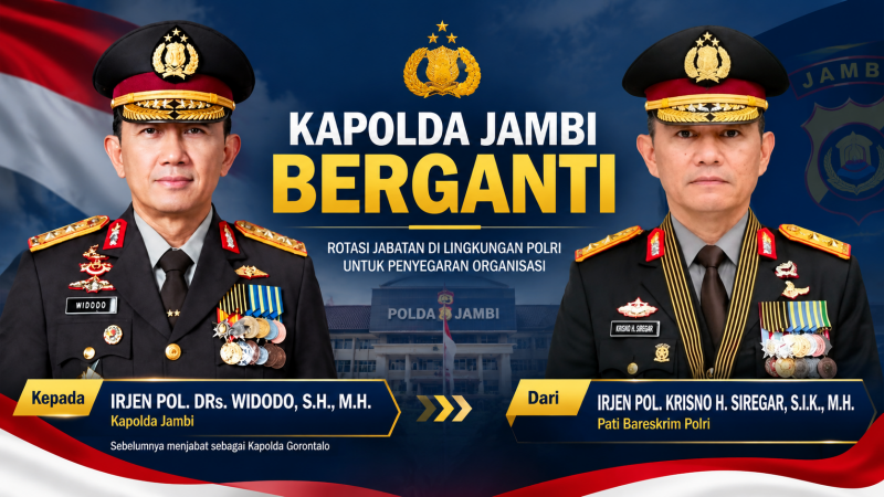 Kapolda Jambi Irjen Krisno Dimutasi, Irjen Widodo Ditunjuk sebagai Pengganti