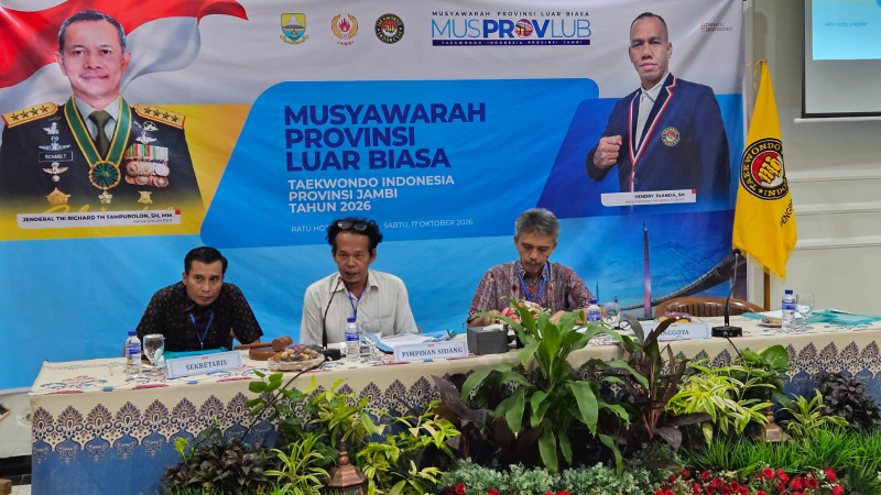 Taekwondo Indonesia (TI) Provinsi Jambi Gelar Musprovlub Tahun 2026, Sabtu (17/10/2026)